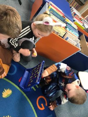at the library